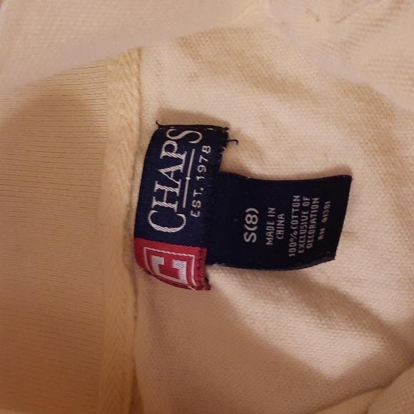 Sz S 8 Chaps yellow polo shirt top short sleeve - Picture 3 of 4